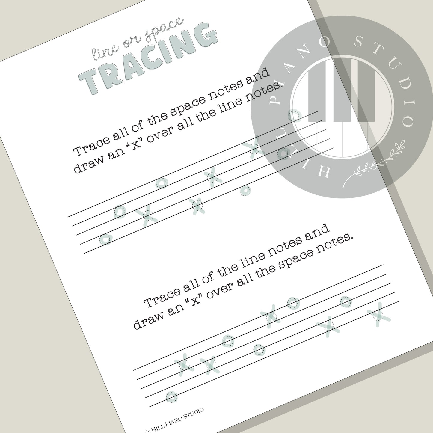 Line or Space Tracing Worksheet