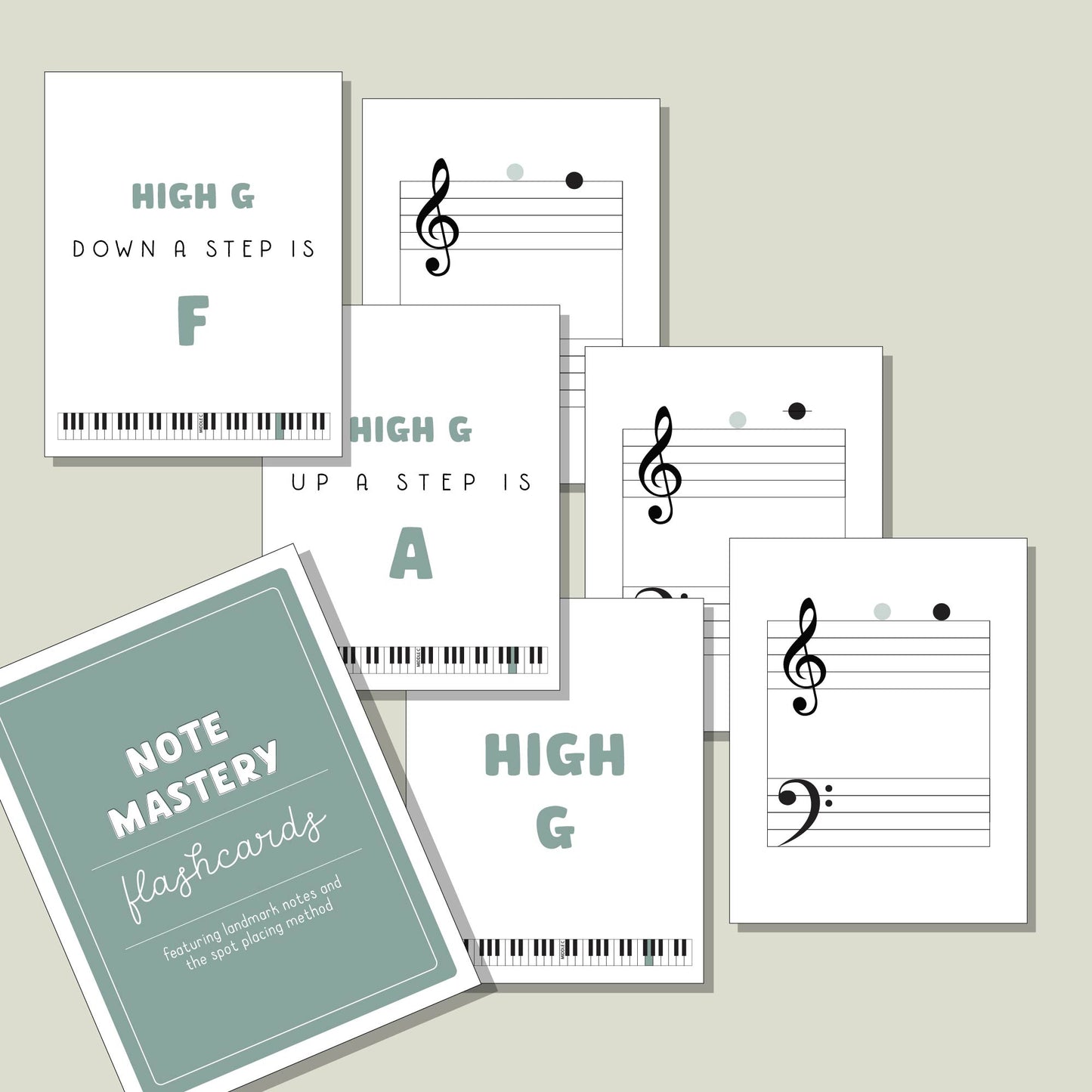 Note Mastery Landmark Flashcards