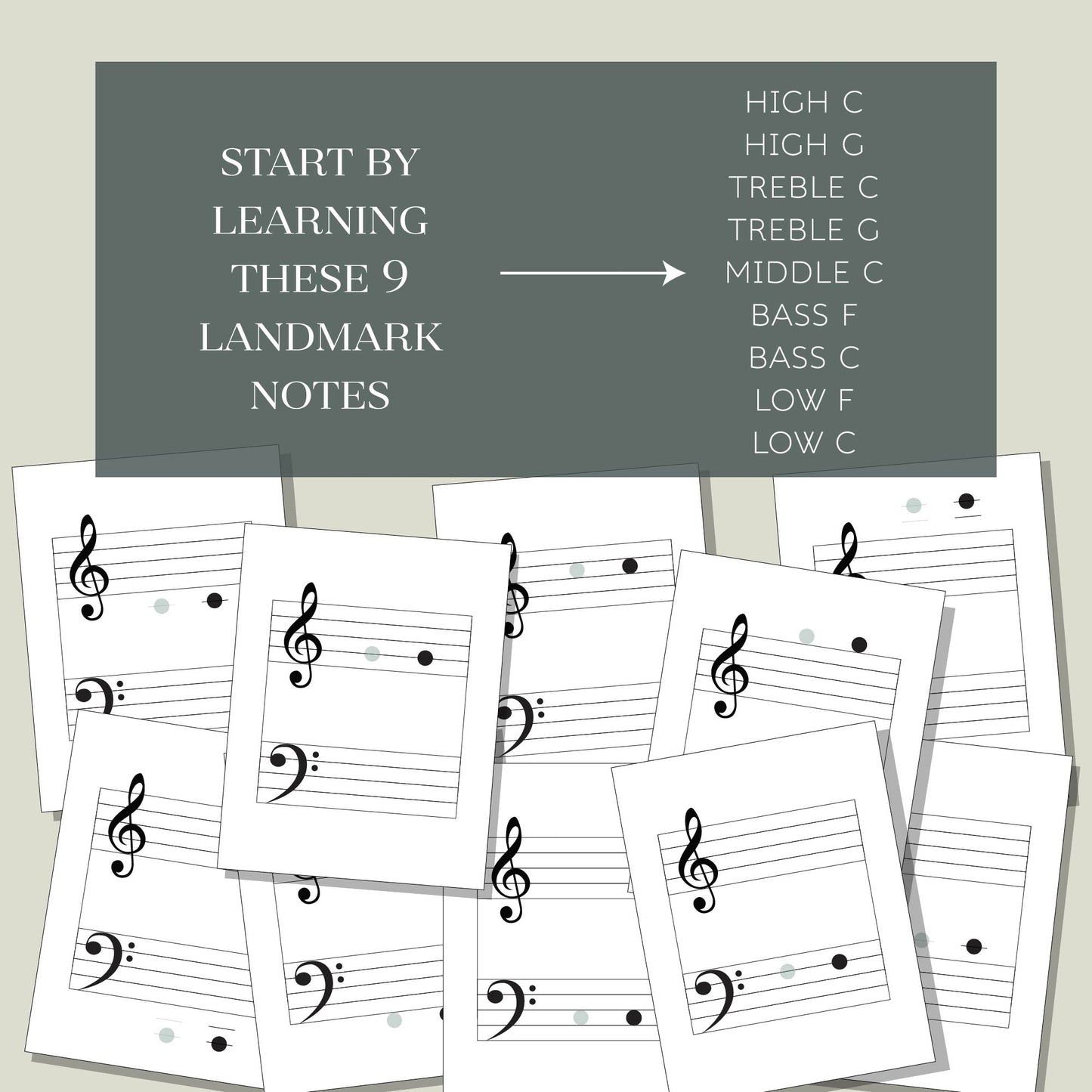Note Mastery Landmark Flashcards