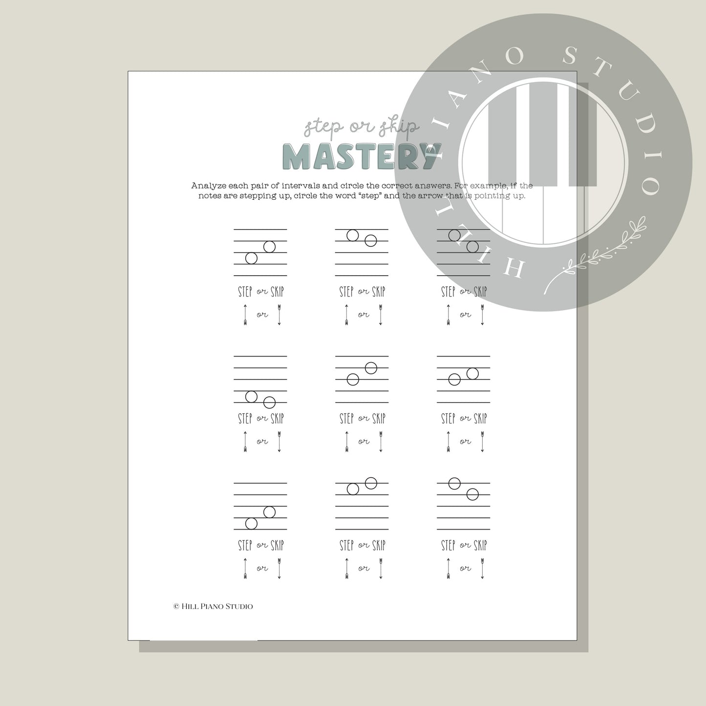 Step or Skip Mastery Worksheet