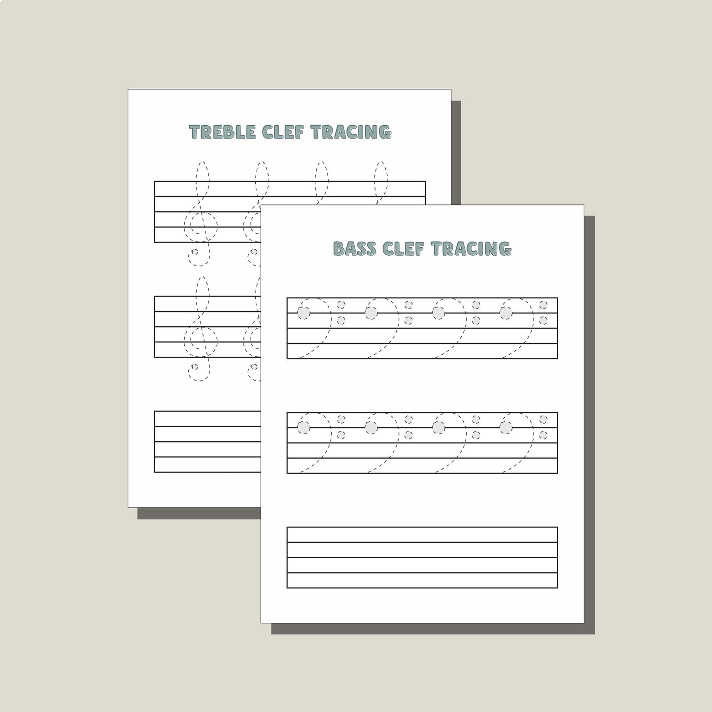 Clef Tracing Worksheets