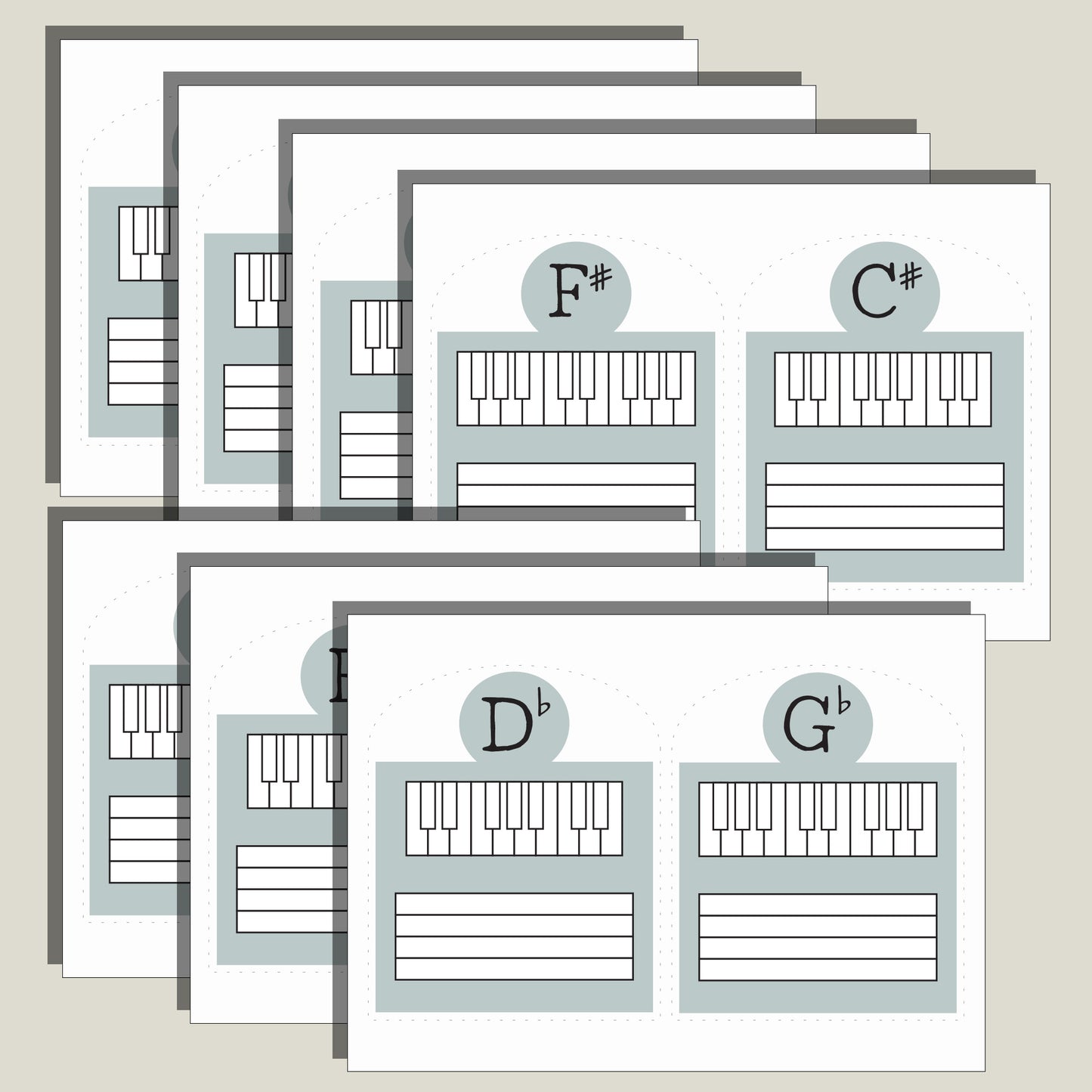 Keyboard + Staff Cards