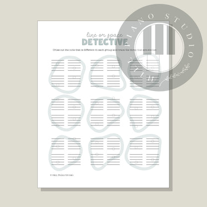 Line or Space Detective Worksheets