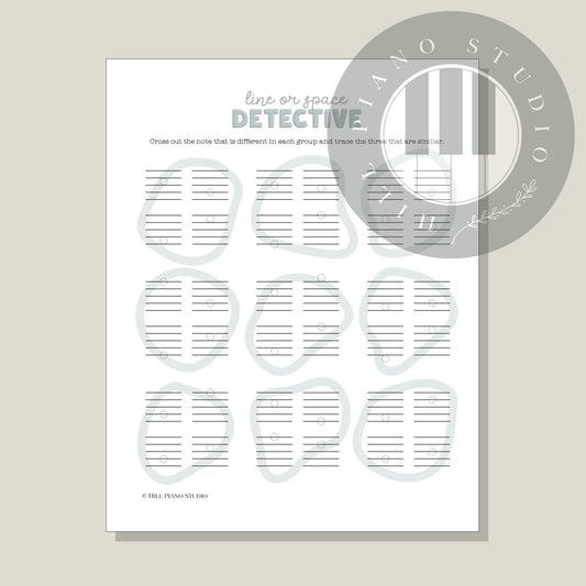 Line or Space Detective Worksheets