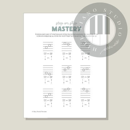 Step or Skip Mastery Worksheet