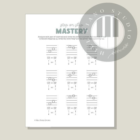 Step or Skip Mastery Worksheet